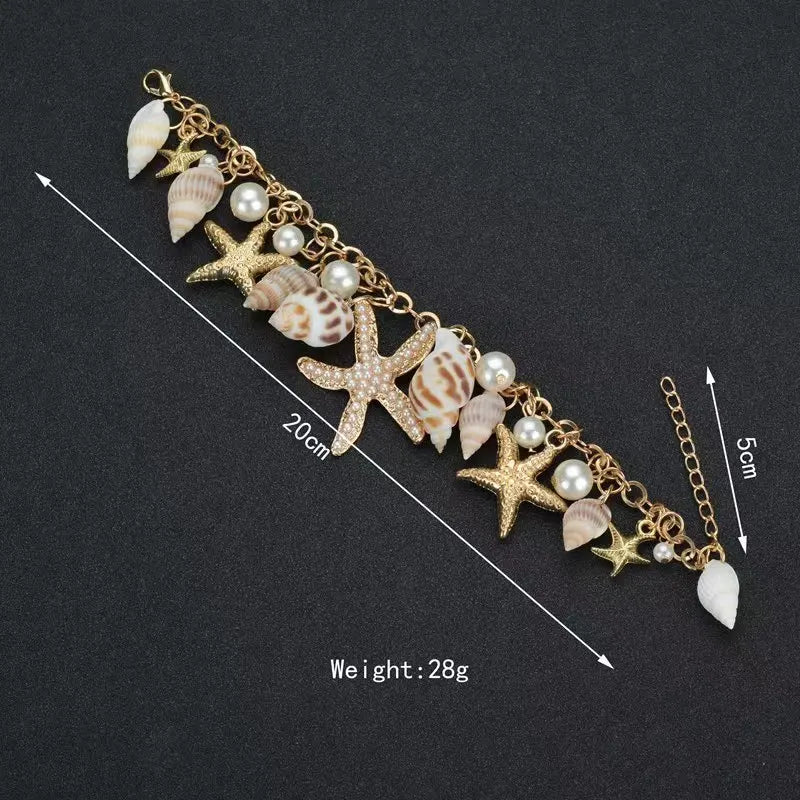 Seashell Pearl Bracelet