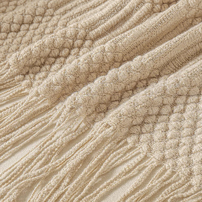 Knitted Blanket with a Cozy Farmhouse Touch