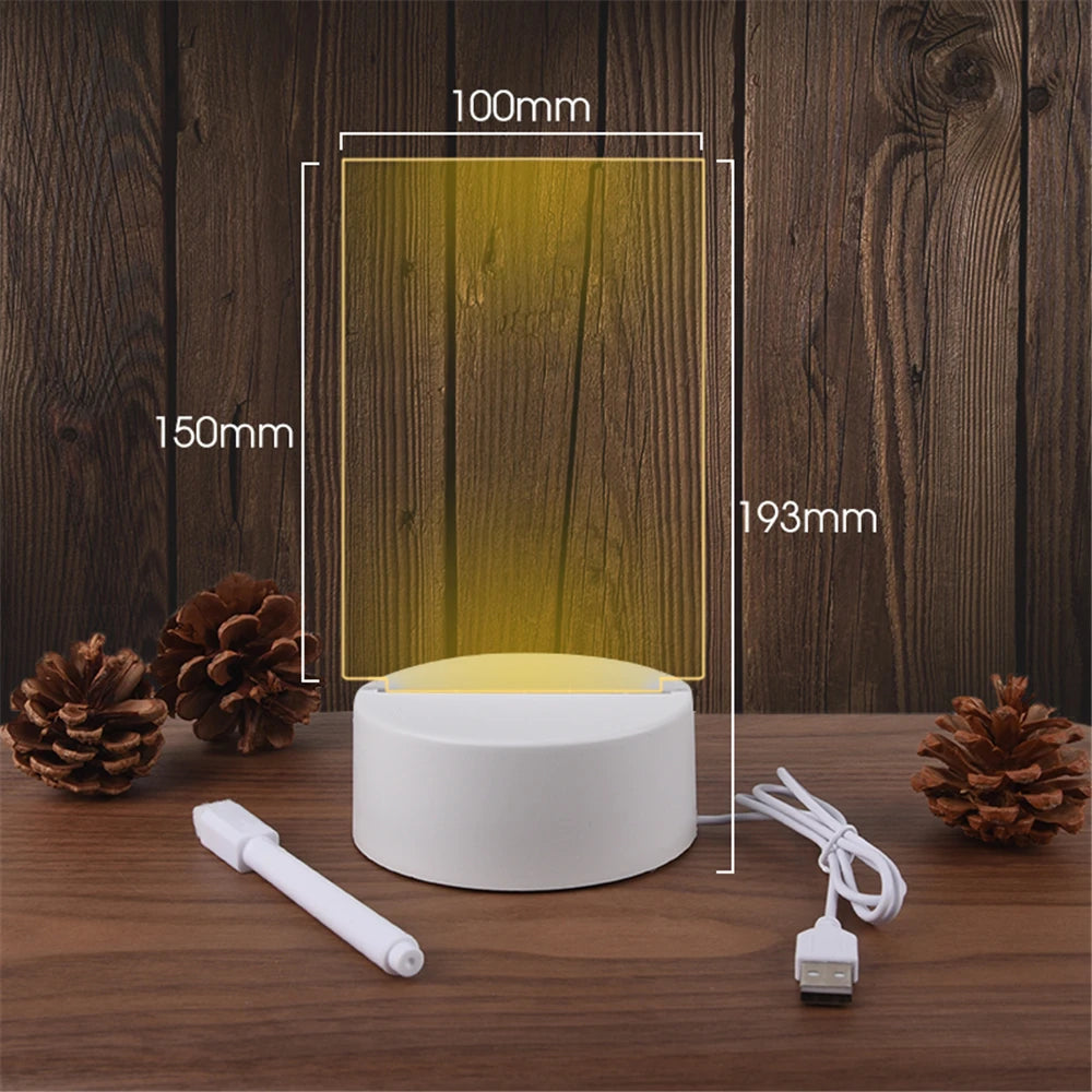 Acrylic Night Lamp with Message Writing Surface