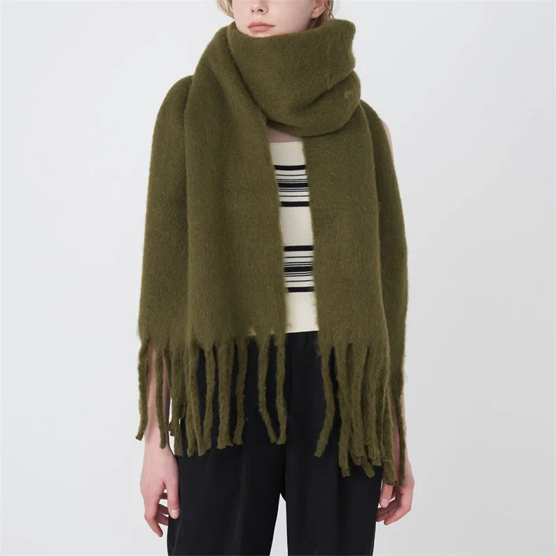 Thick Warm Tassel Shawl
