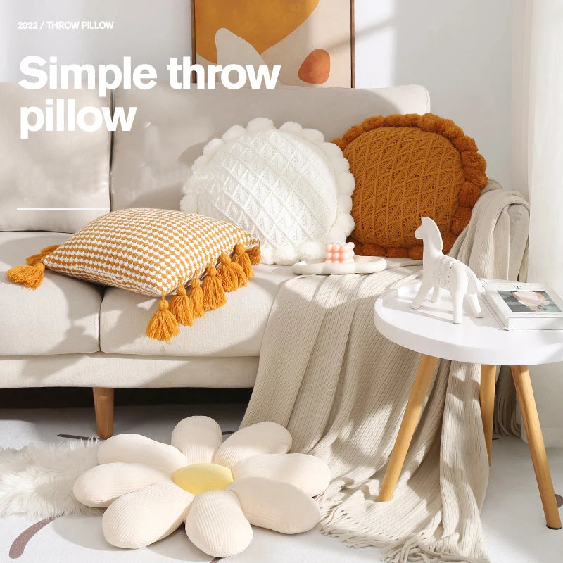 Golden Hour Circle Throw Pillow