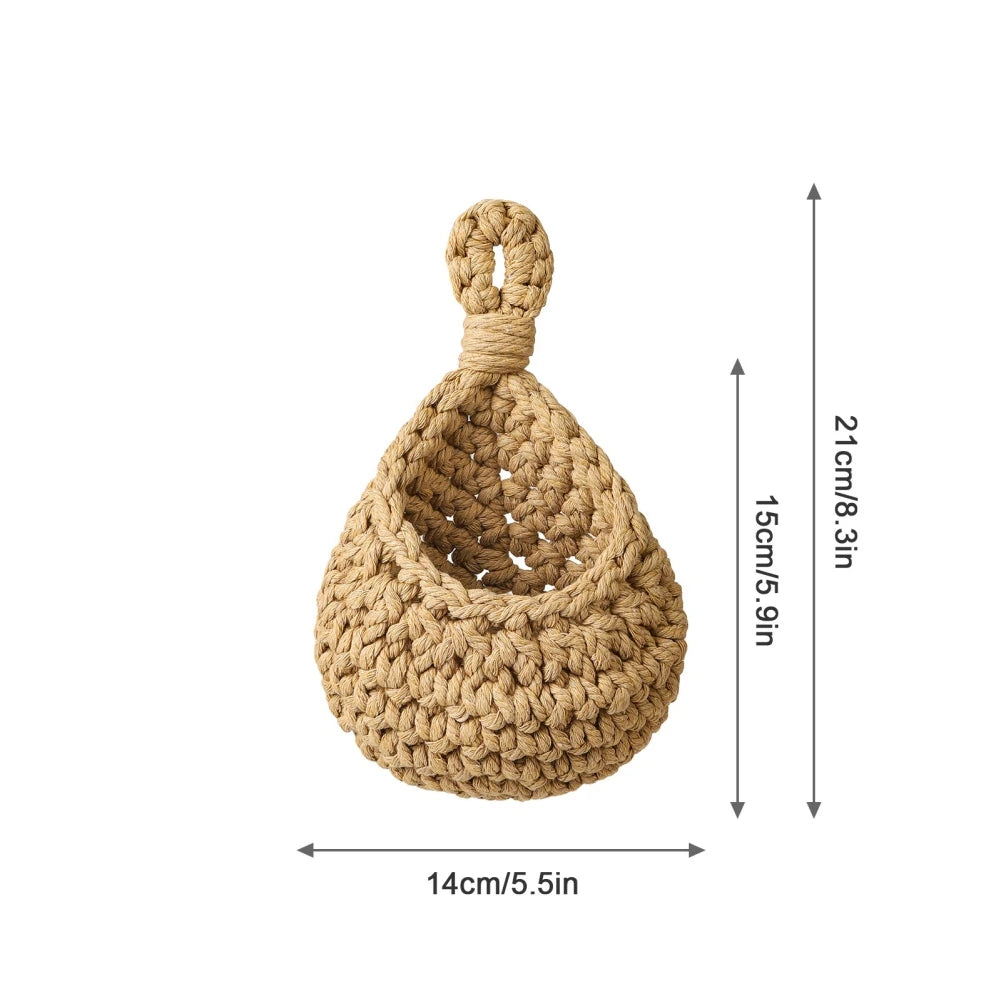Macrame Wall Basket for Kitchen and Garden Storage