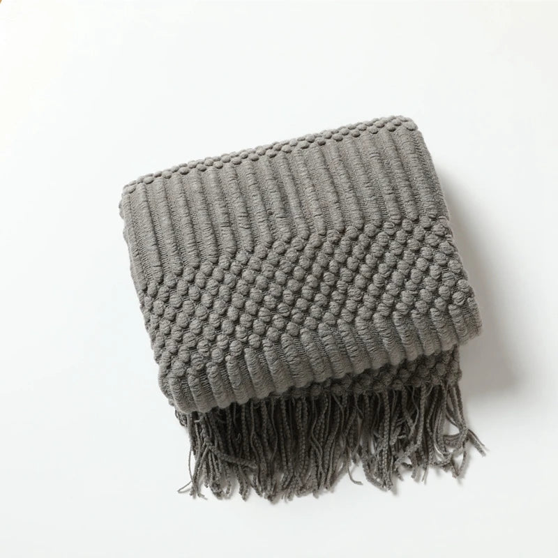 Knitted Blanket with a Cozy Farmhouse Touch