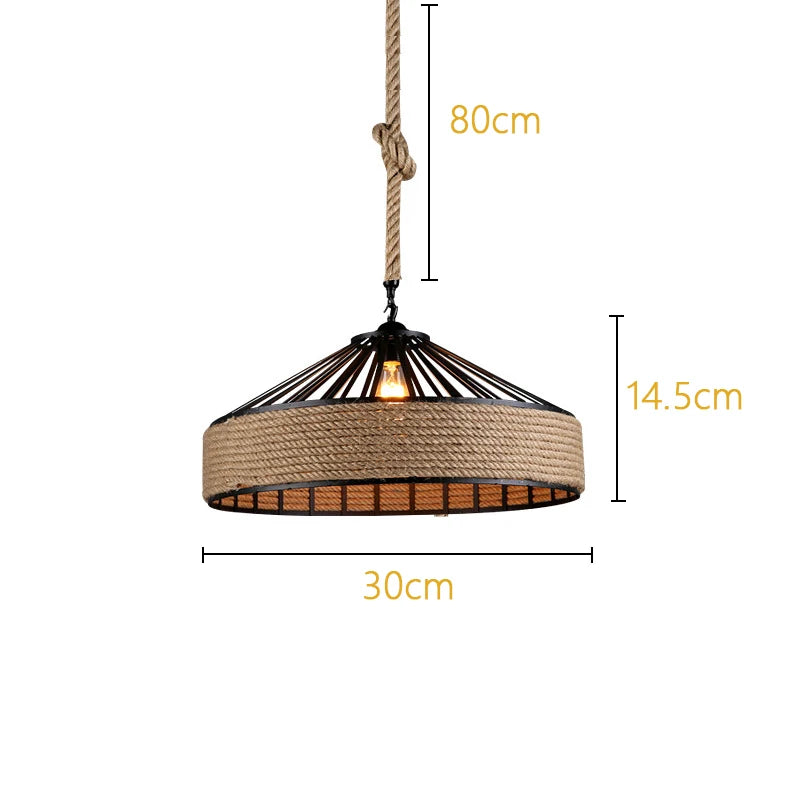 Rustic Rope Hanging Lamp