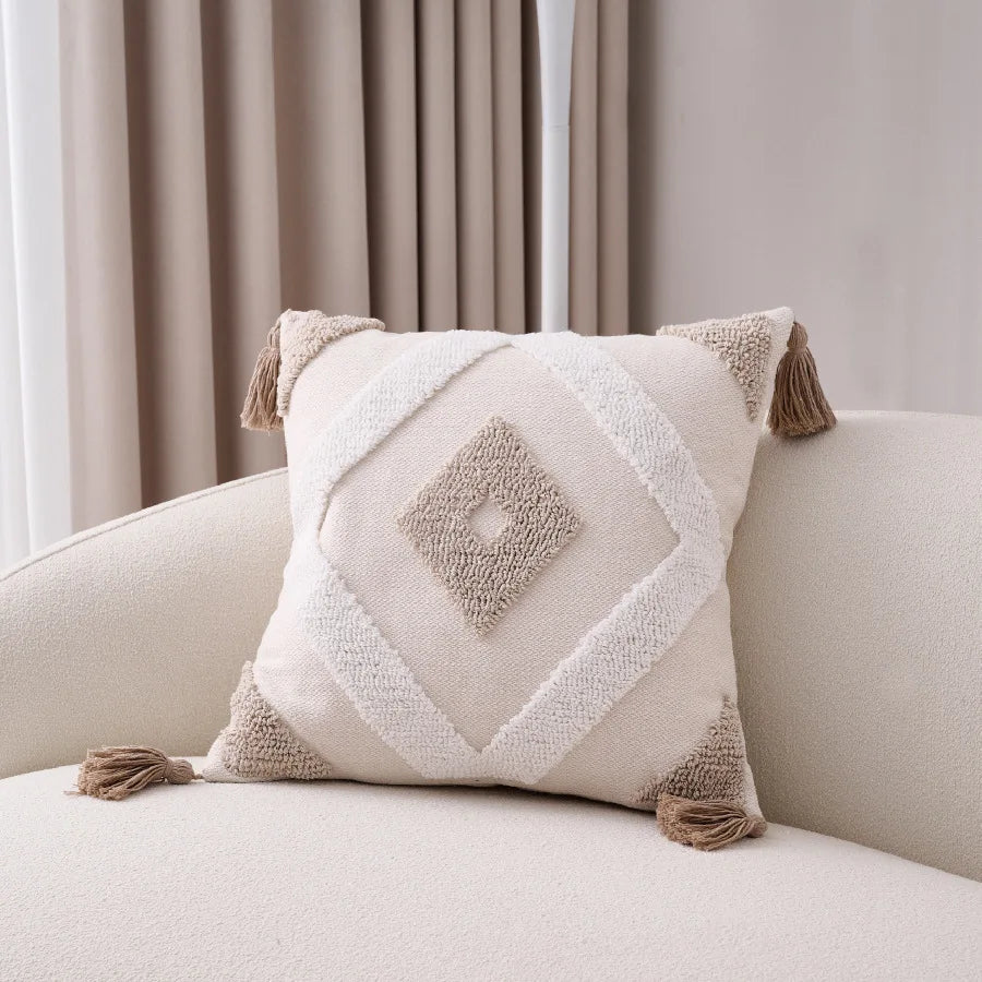 Bohemian Cotton Linen Tassel Pillow Cover