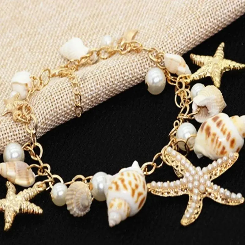 Seashell Pearl Bracelet