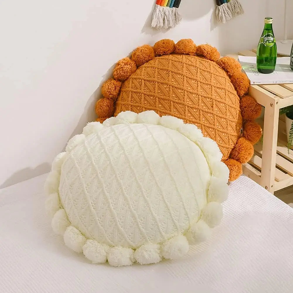 Golden Hour Circle Throw Pillow