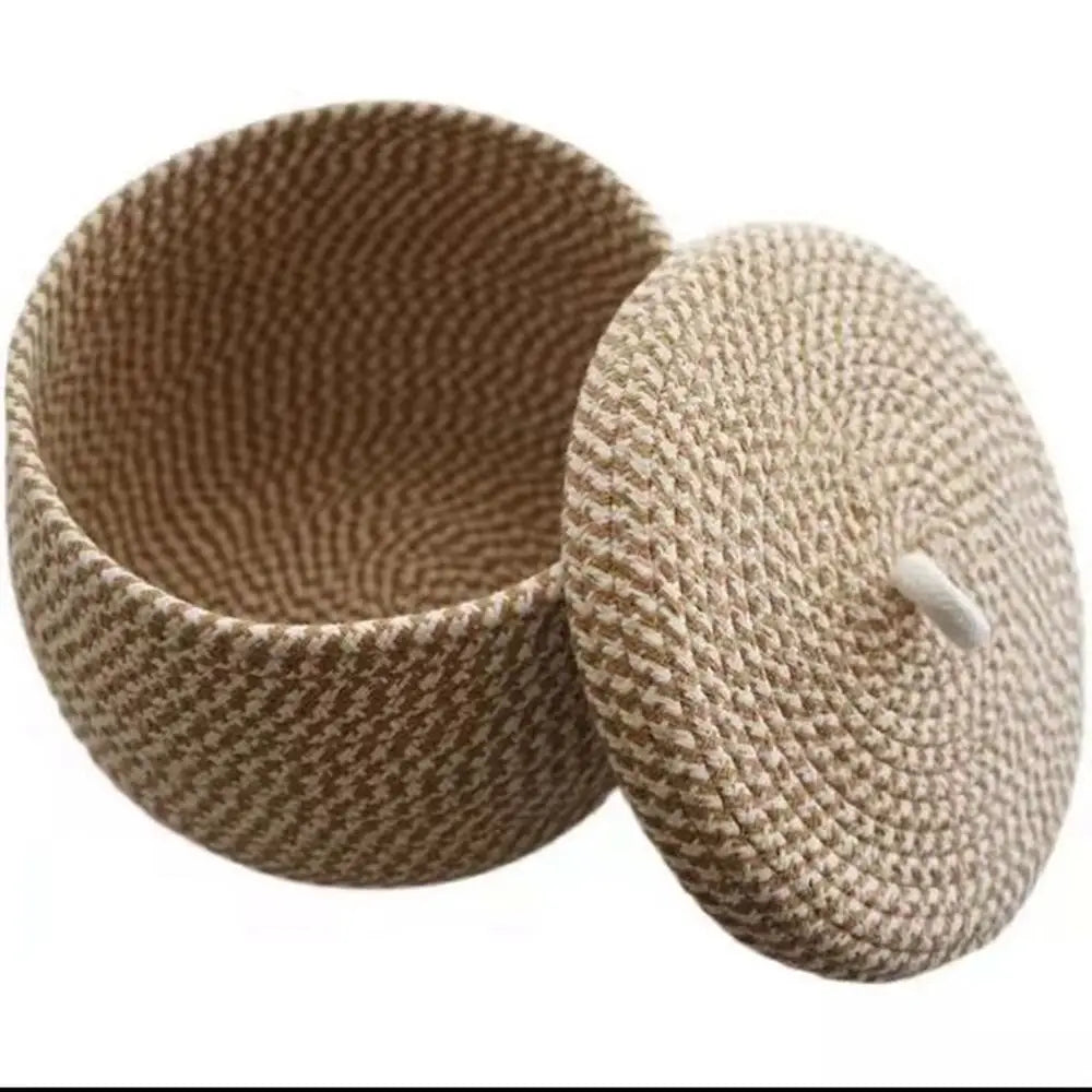 Lidded Cotton Rope Basket
