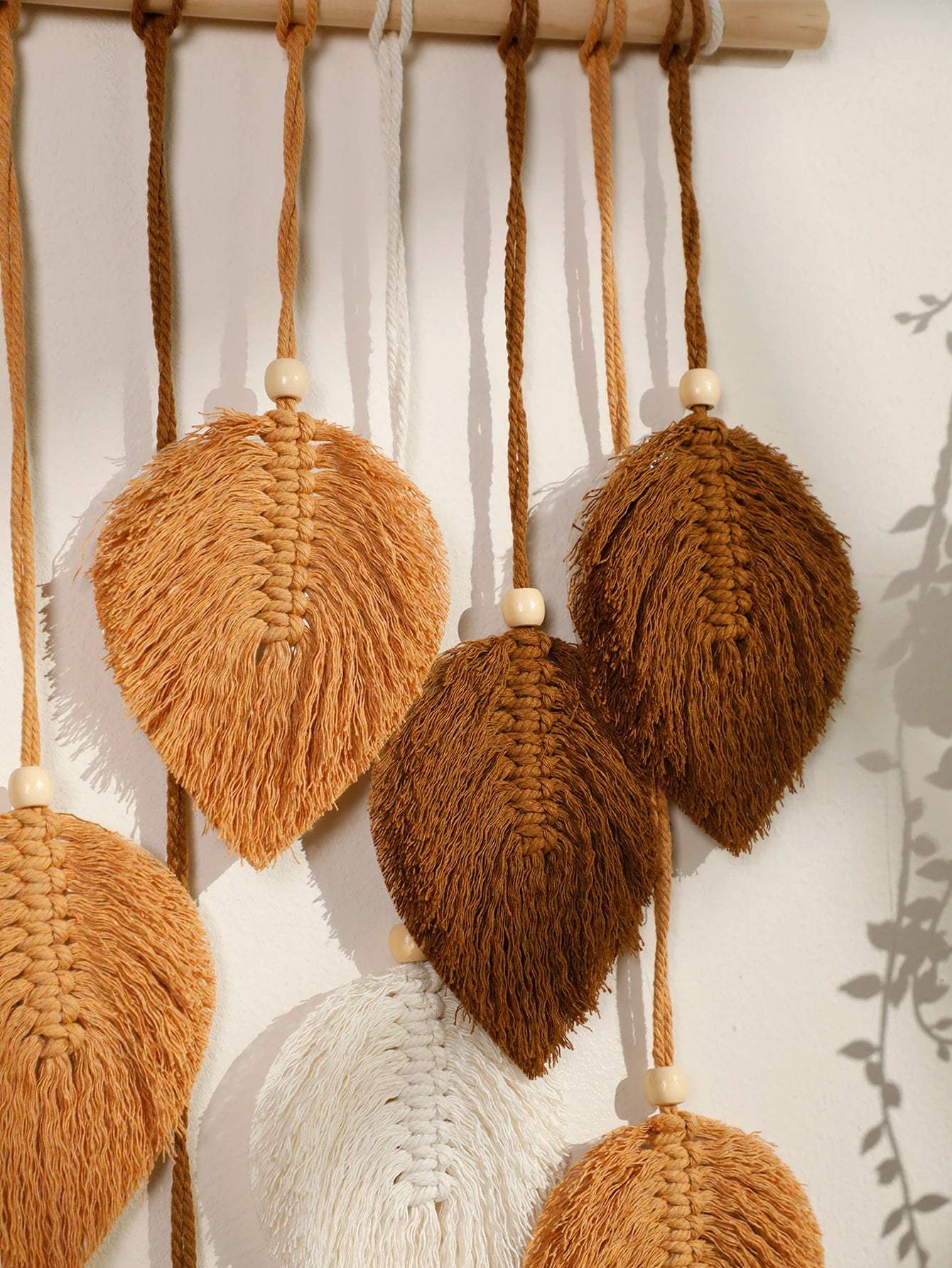 Leaf Macrame Wall Hanging in Earth Tones