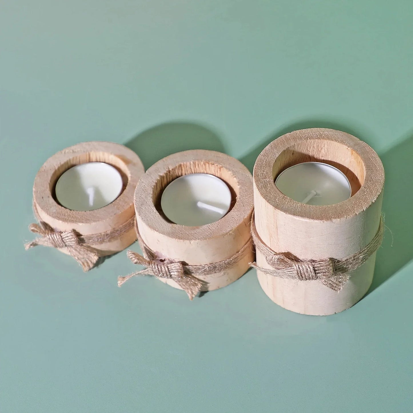 Wooden Candle Holder Set