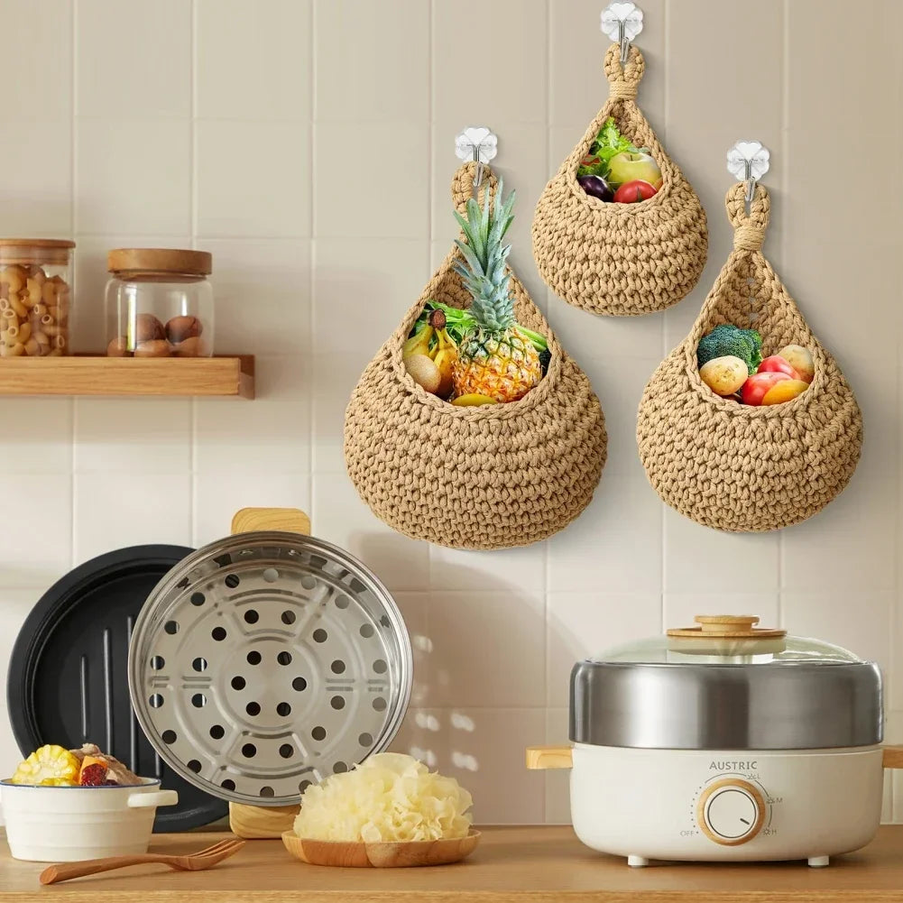 Hanging Rattan Style Basket