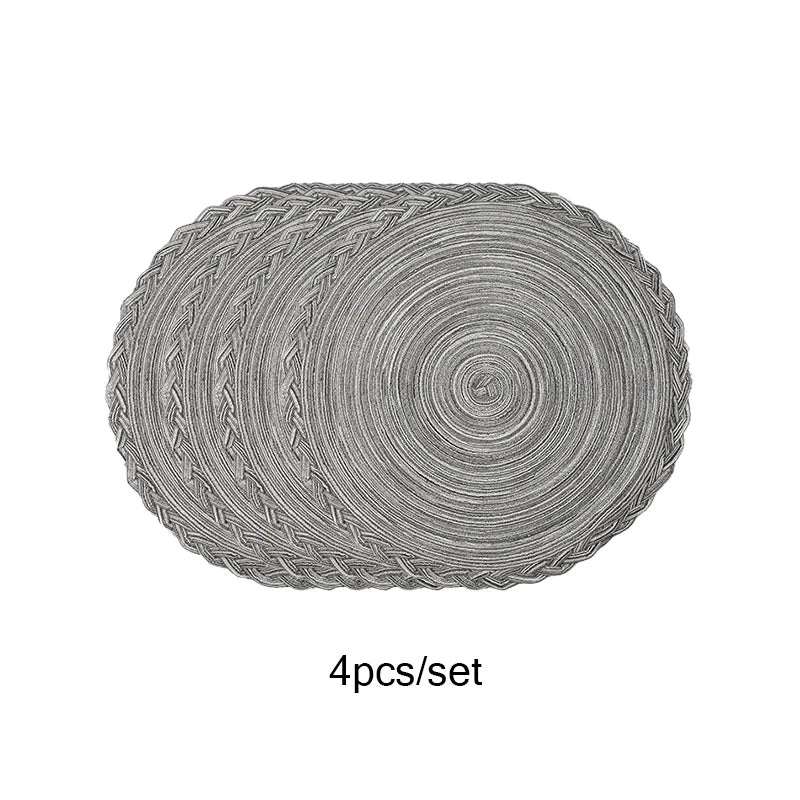 Soft Cotton Woven Round Placemats Set