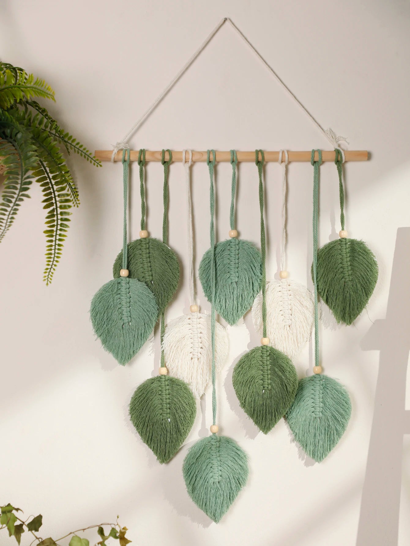 Leaf Macrame Wall Hanging in Earth Tones
