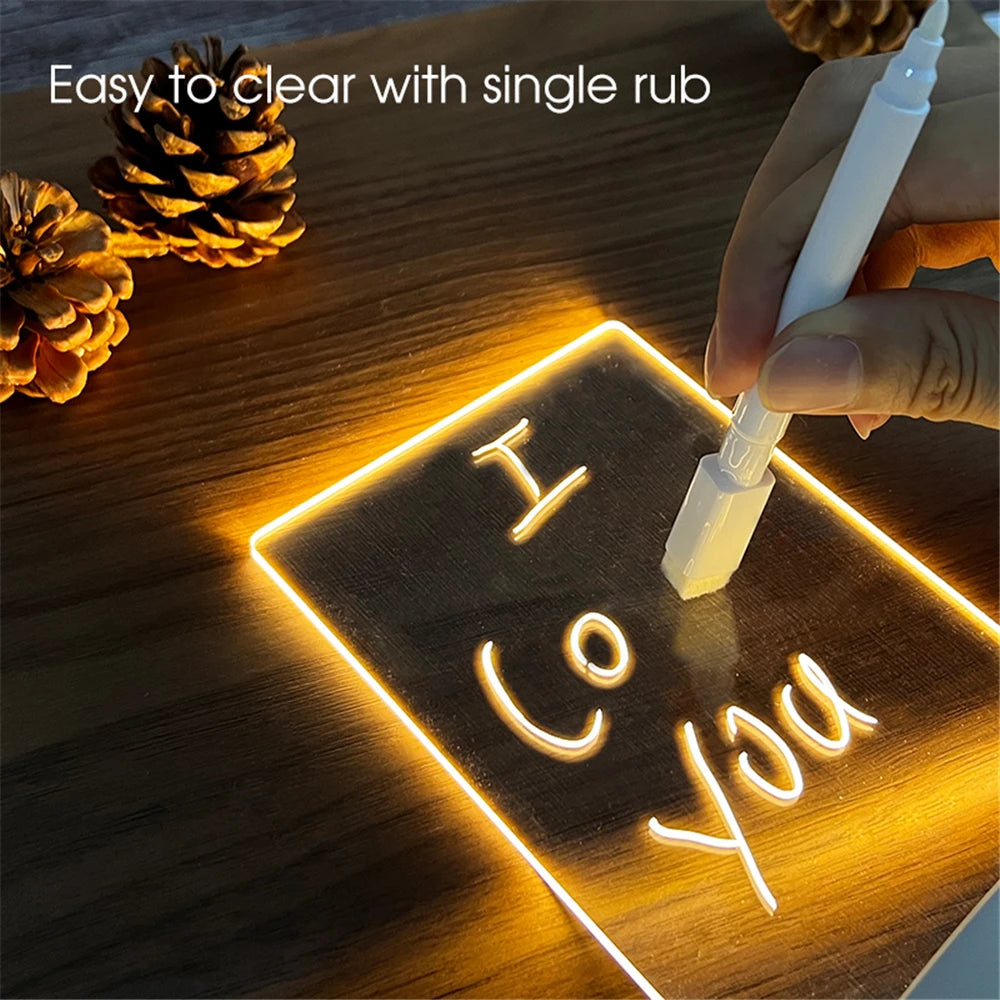 Acrylic Night Lamp with Message Writing Surface