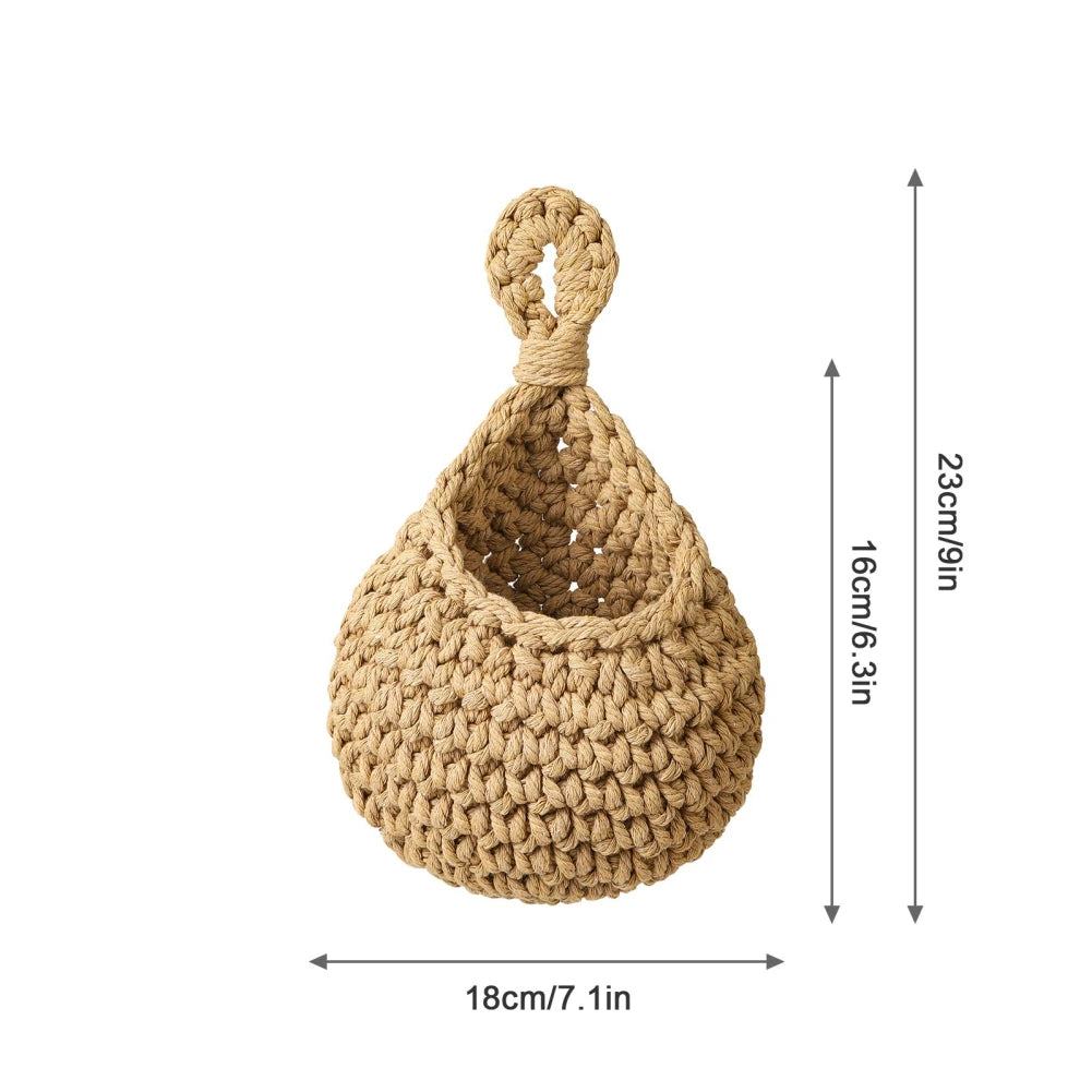 Macrame Wall Basket for Kitchen and Garden Storage