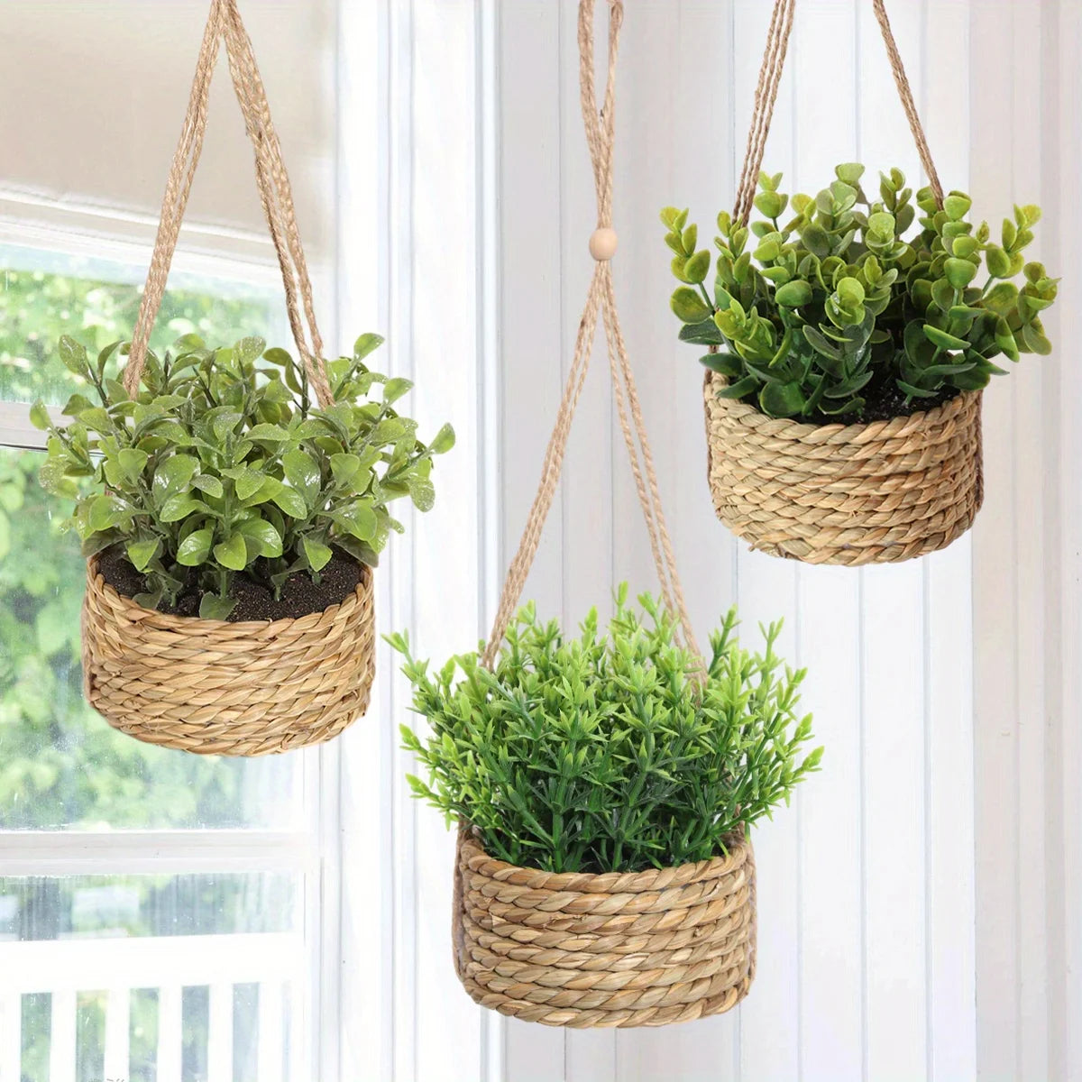 Woven Rosemary and Grass Potted Arrangement