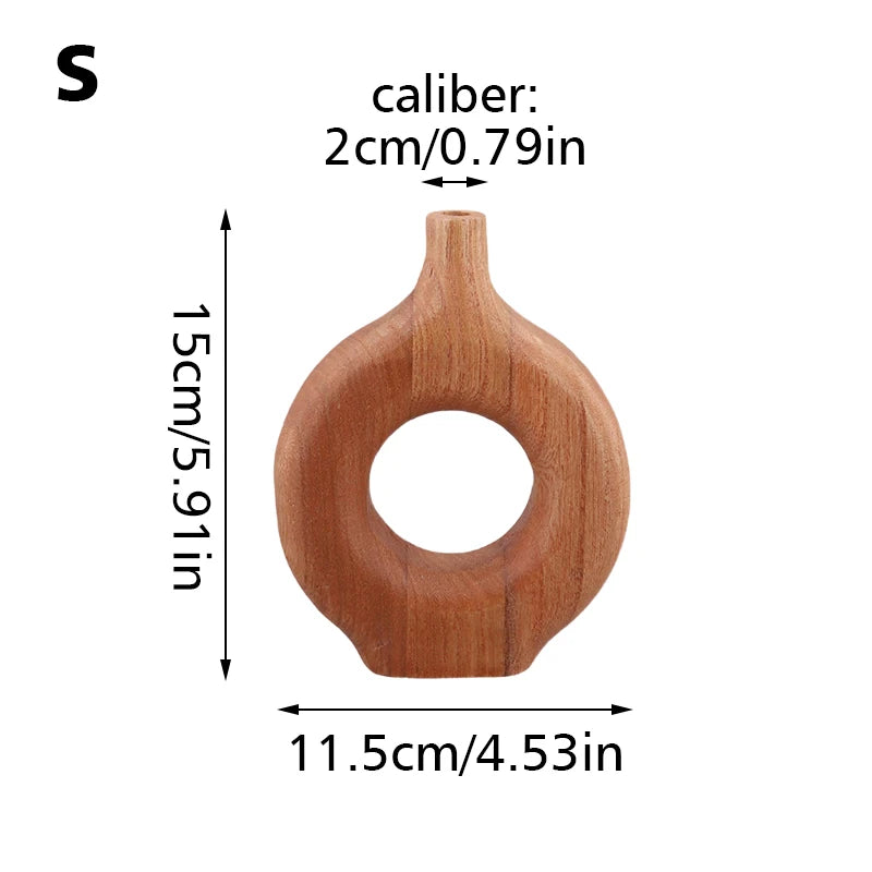 Sculptural Wooden Vase Ornament