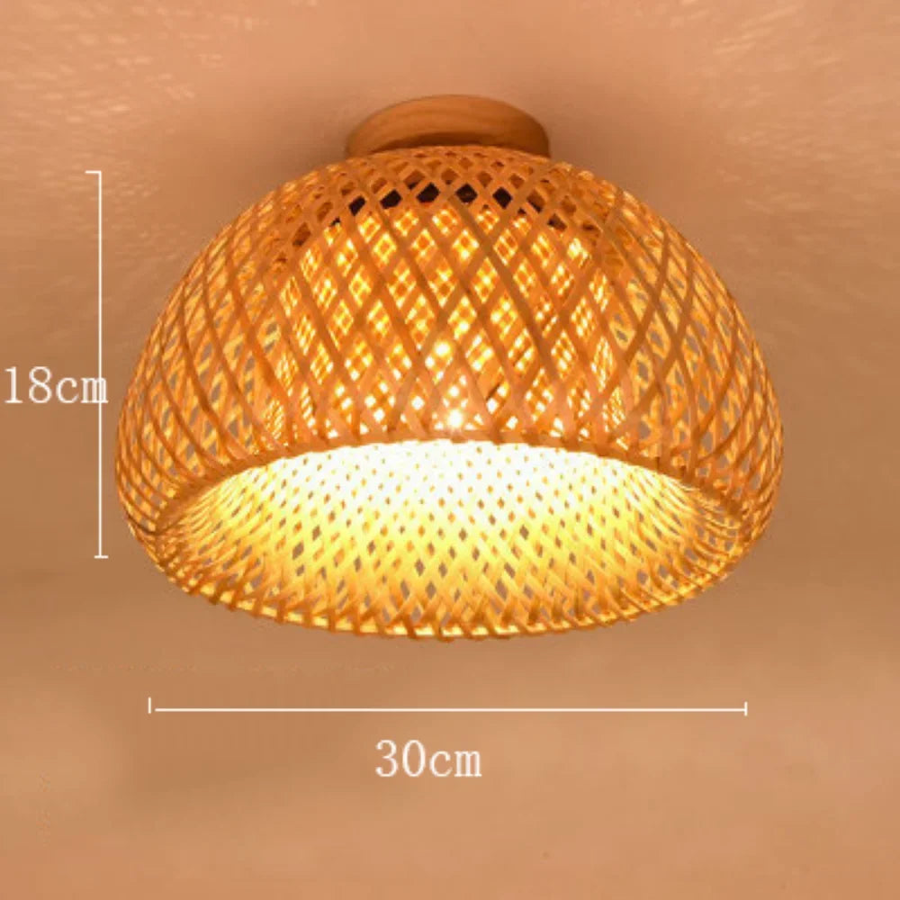 Rustic Woven Bamboo Light