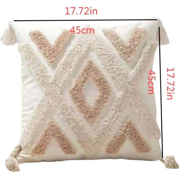 Cream Woven Boho Inspired Pillow
