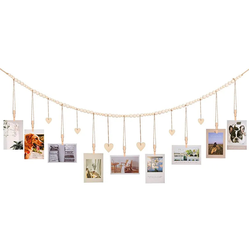 Rustic Boho Picture Holder with Hanging Clips