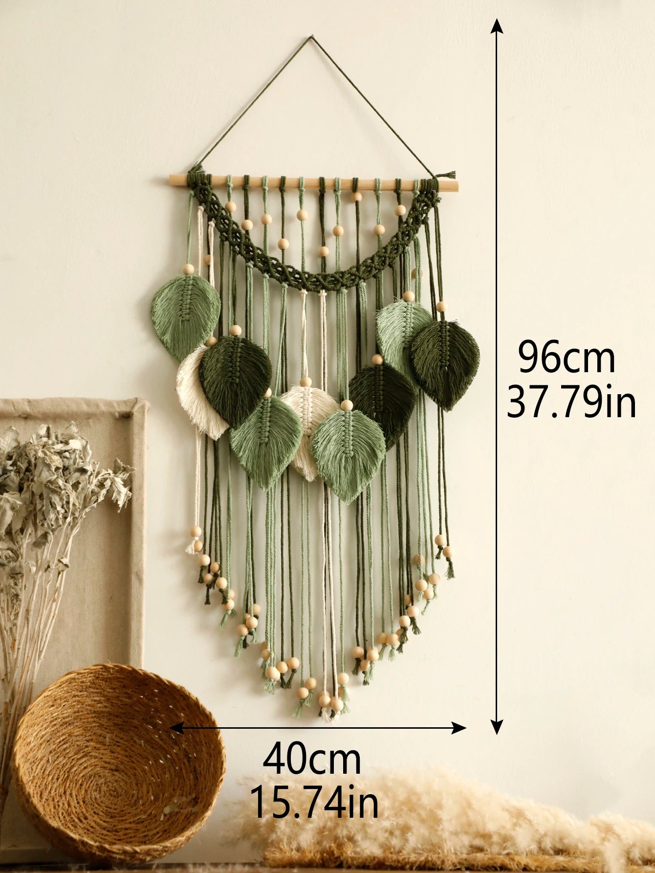 Leaf Macrame Wall Hanging in Earth Tones