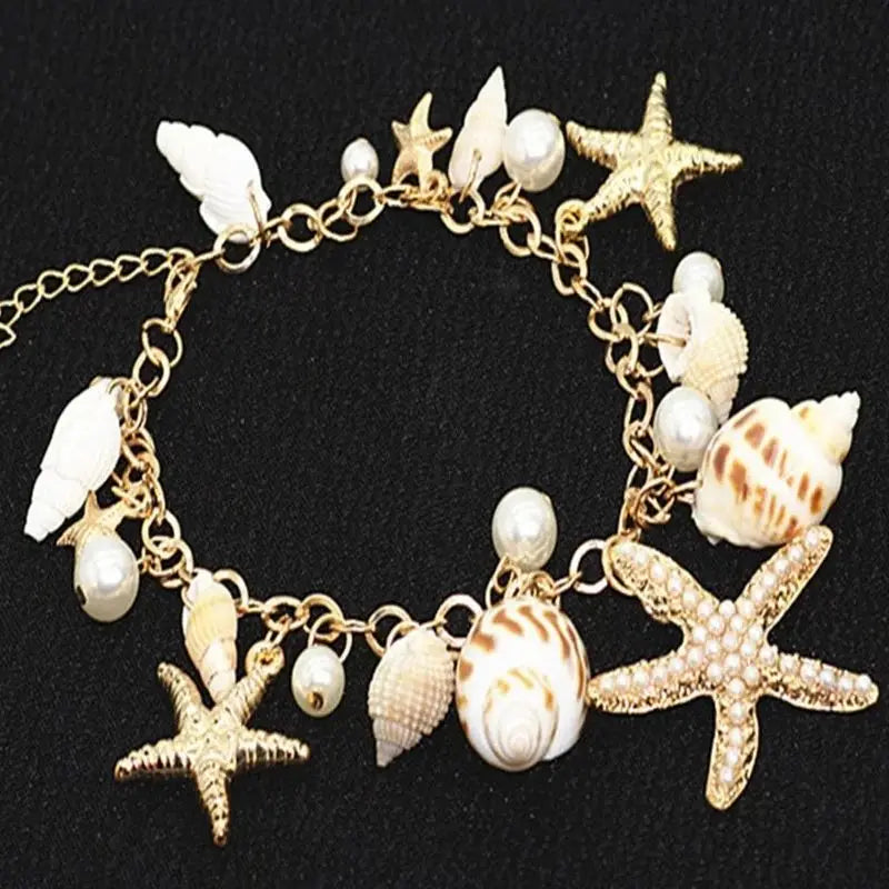 Seashell Pearl Bracelet