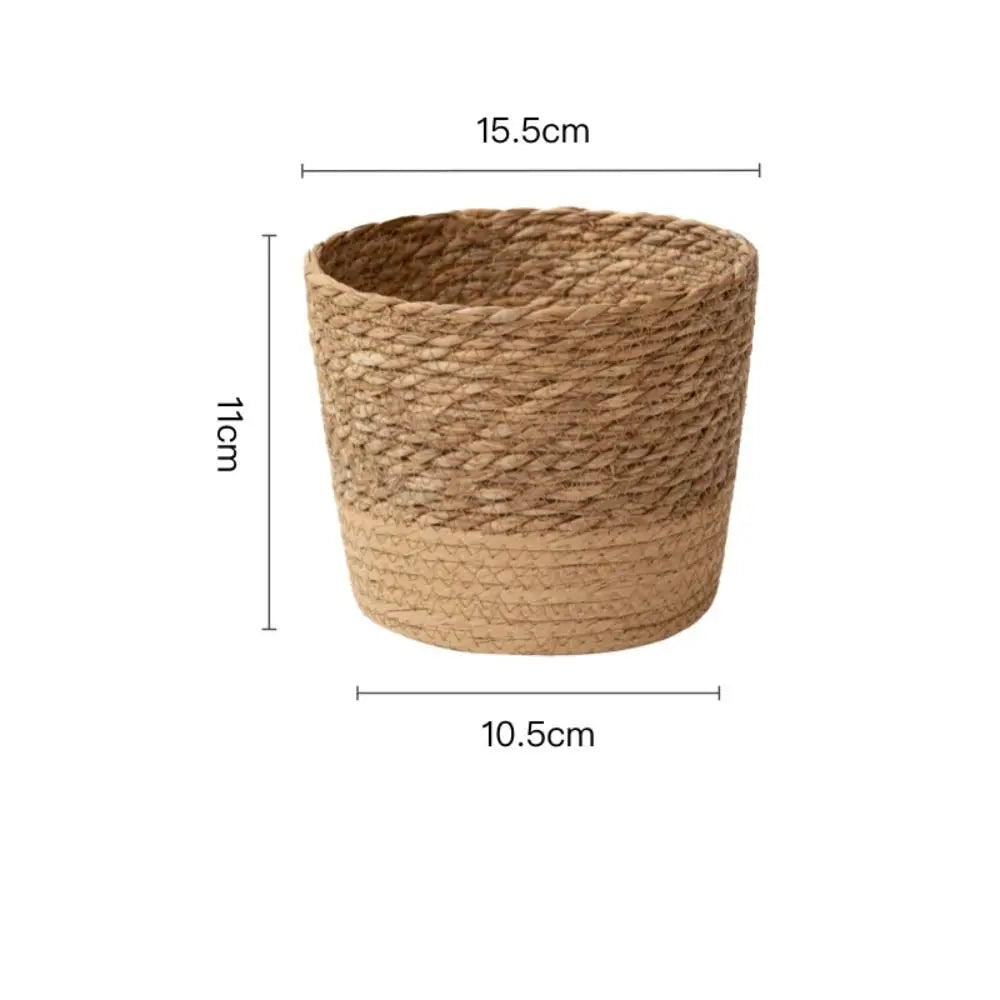 Handwoven Straw Pot Basket