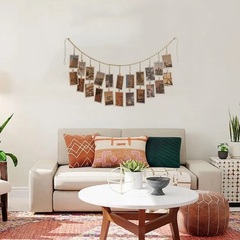 Rustic Boho Picture Holder with Hanging Clips