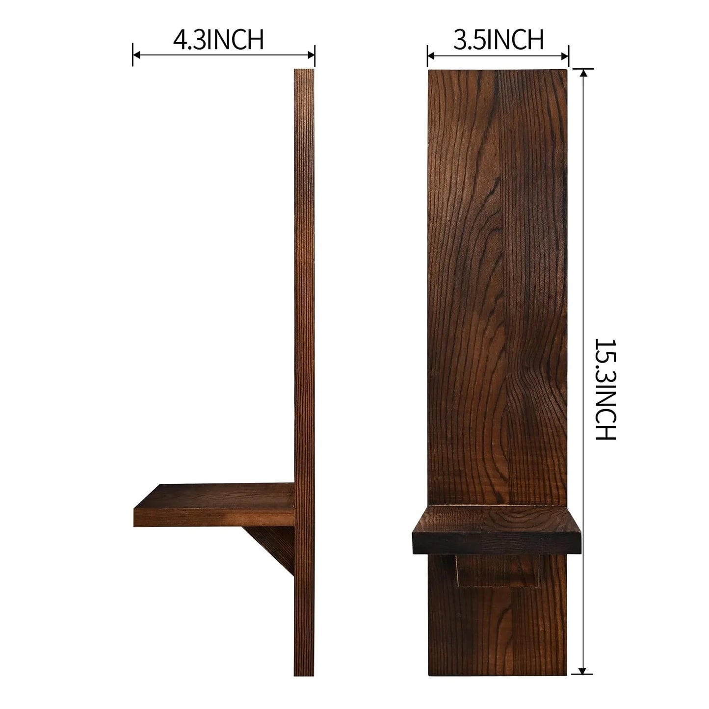Natural Wood Wall Candle Display Set