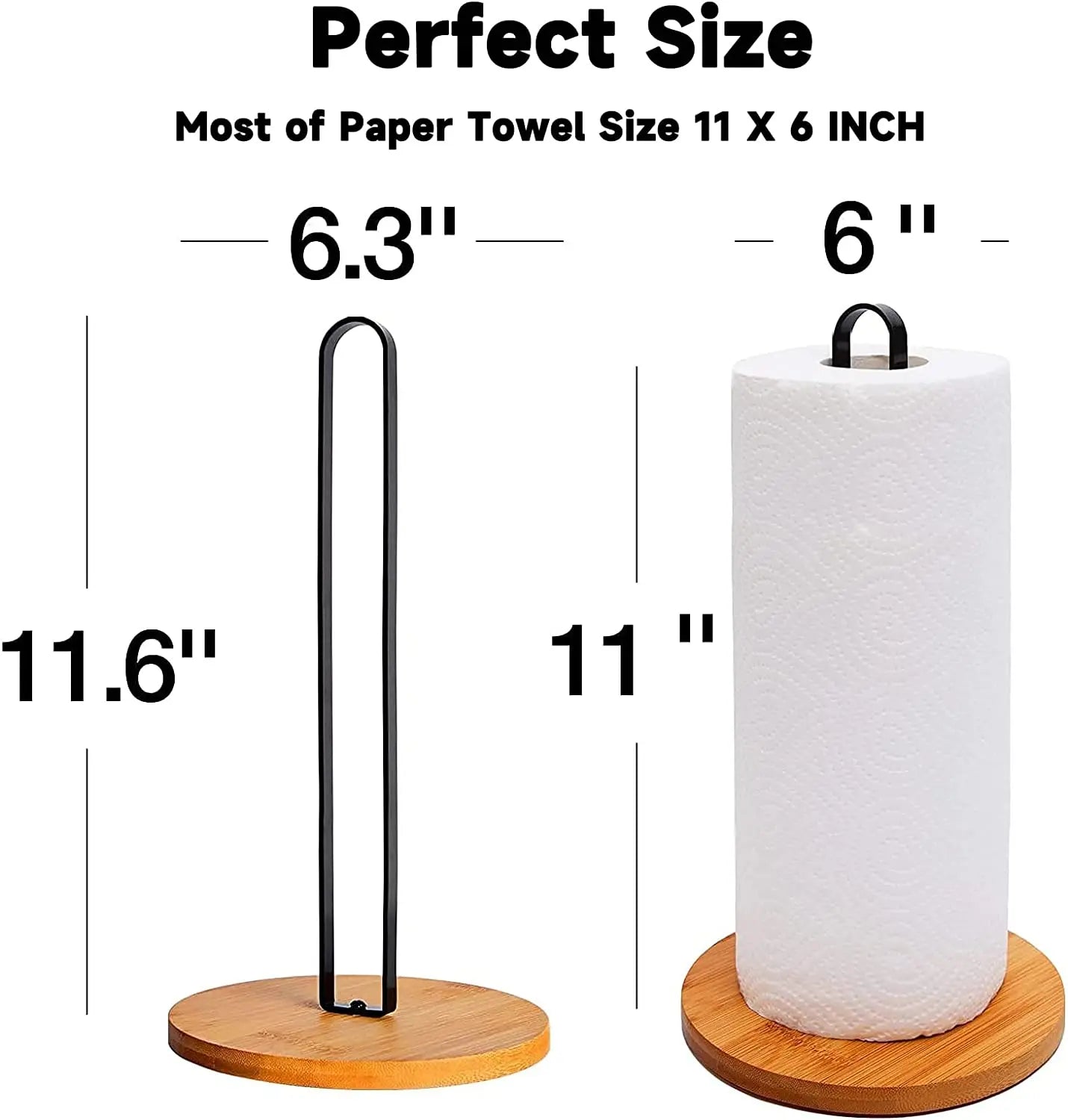 Willowstone Stand – Freestanding Wooden Paper Towel Holder