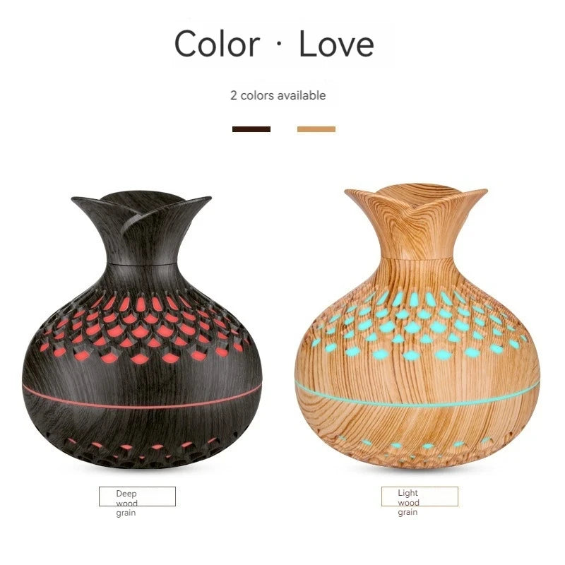 Wood Grain Diffuser Mini Vase Humidifier