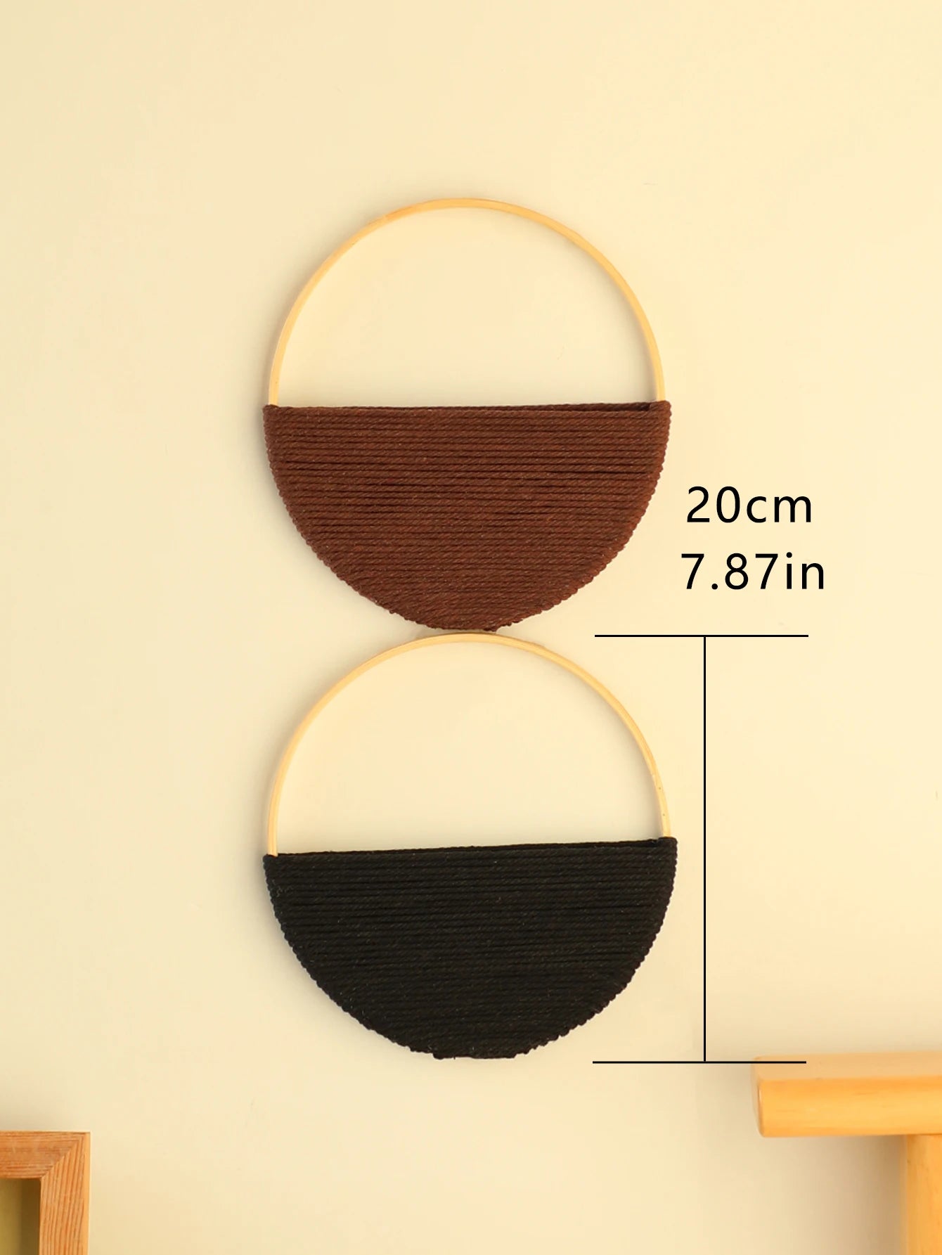 Woven Macrame Decor Duo in Natural Tones