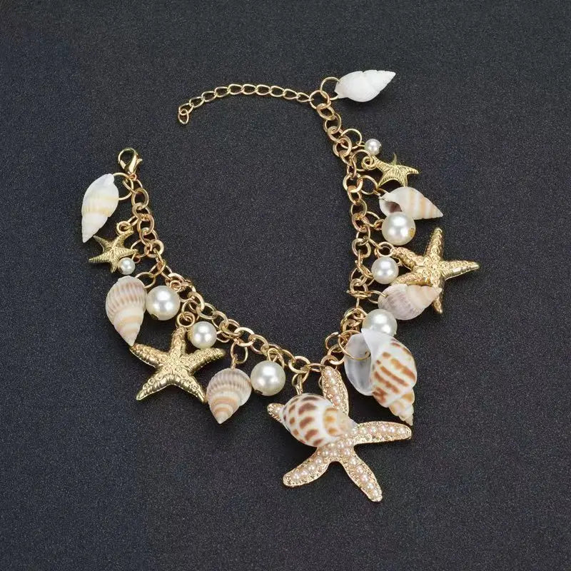 Seashell Pearl Bracelet