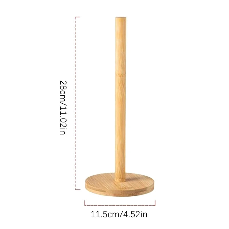 Rustic Wooden Paper Towel & Tissue Holder | Vertical Storage Stand