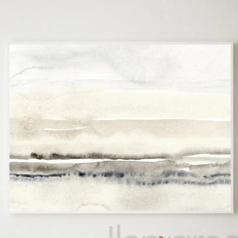 Abstract Neutral Watercolor Landscape Canvas Art