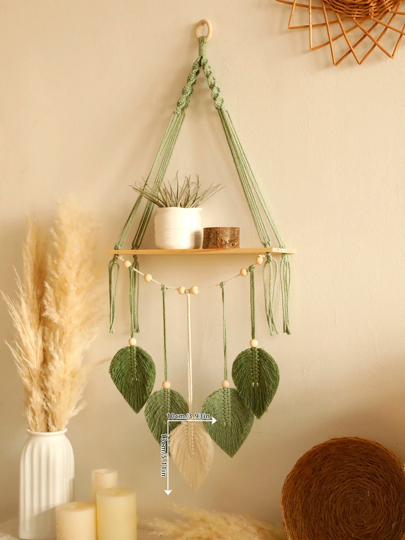 Leaf Macrame Floating Shelf for a Dreamy Wall Display