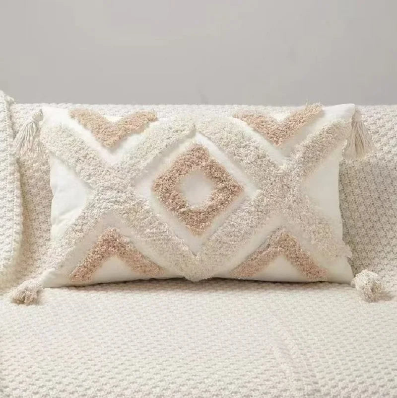 Cream Woven Boho Inspired Pillow