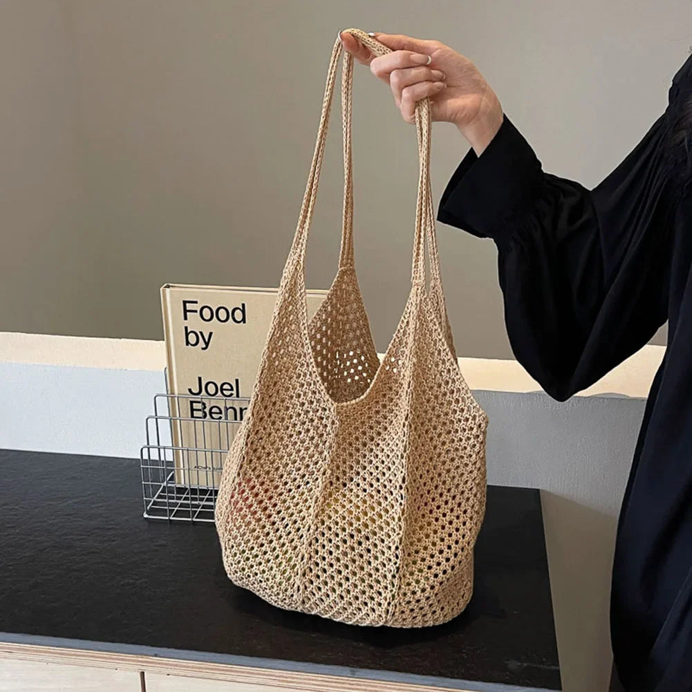 Breezy Hollow Woven Shoulder Tote