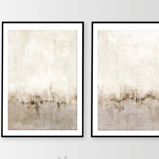 Abstract Neutral Watercolor Landscape Canvas Art