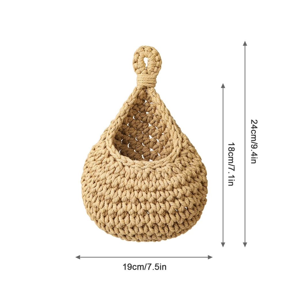 Macrame Wall Basket for Kitchen and Garden Storage