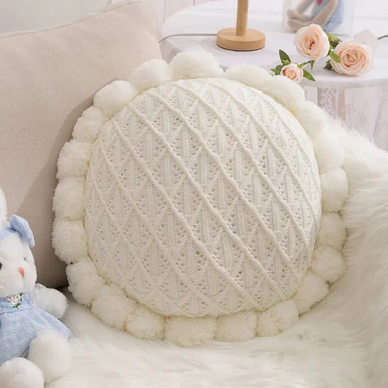 Golden Hour Circle Throw Pillow