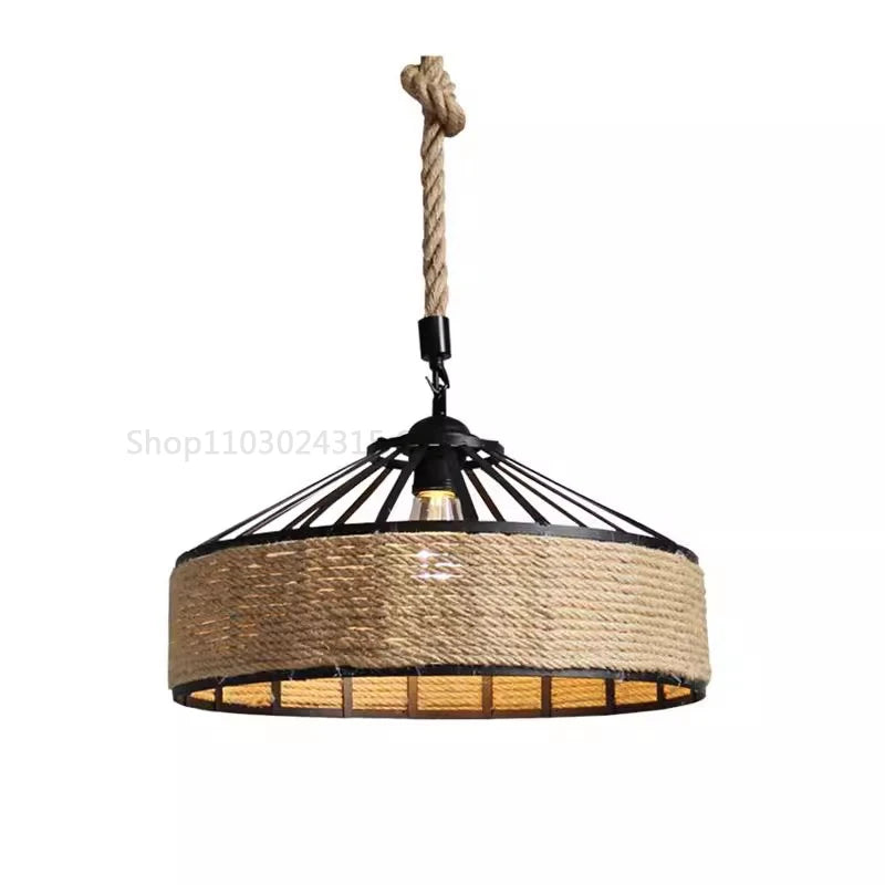 Rustic Rope Hanging Lamp