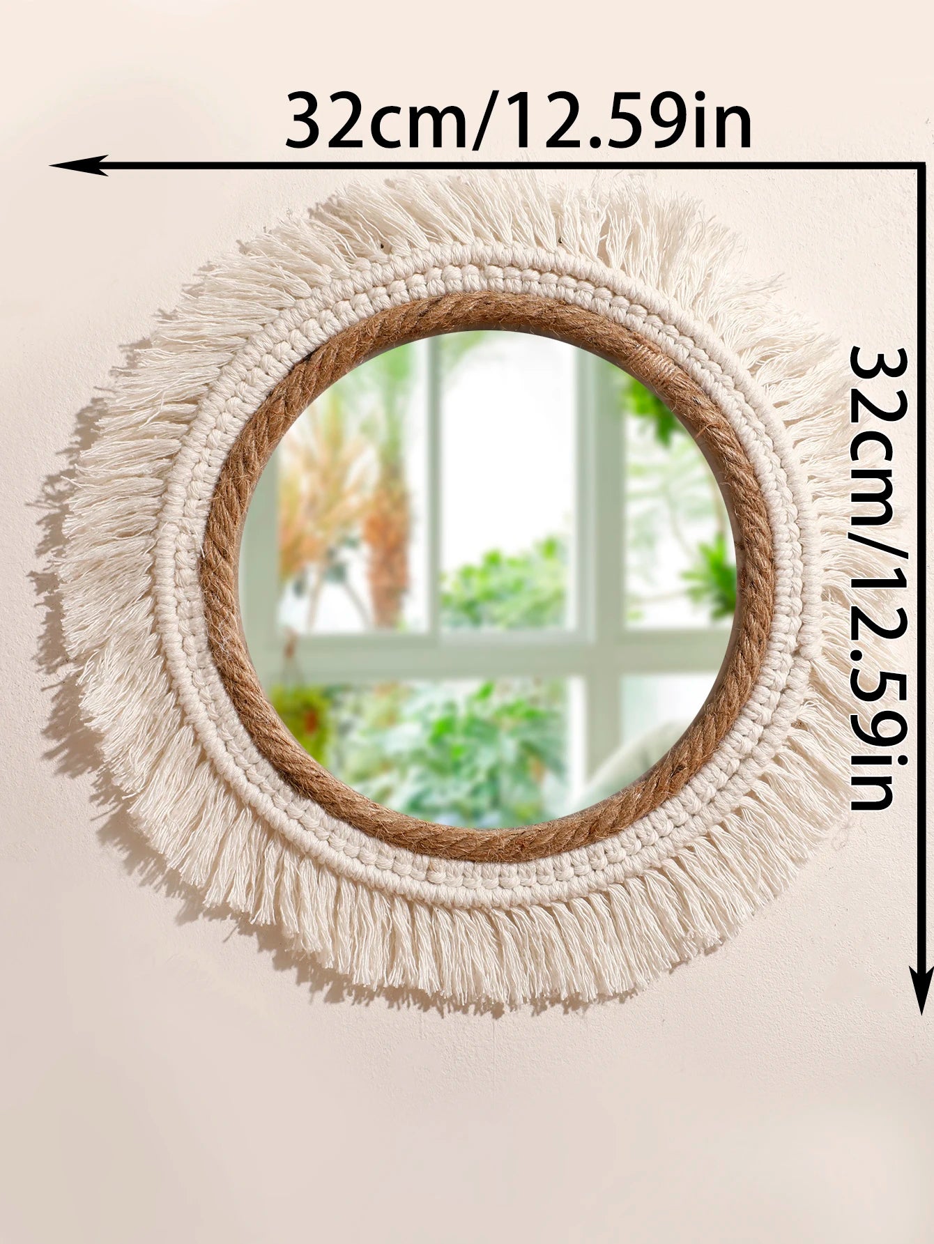 Macrame Woven Mirror | Natural Aesthetic Wall Decor for Cozy Spaces