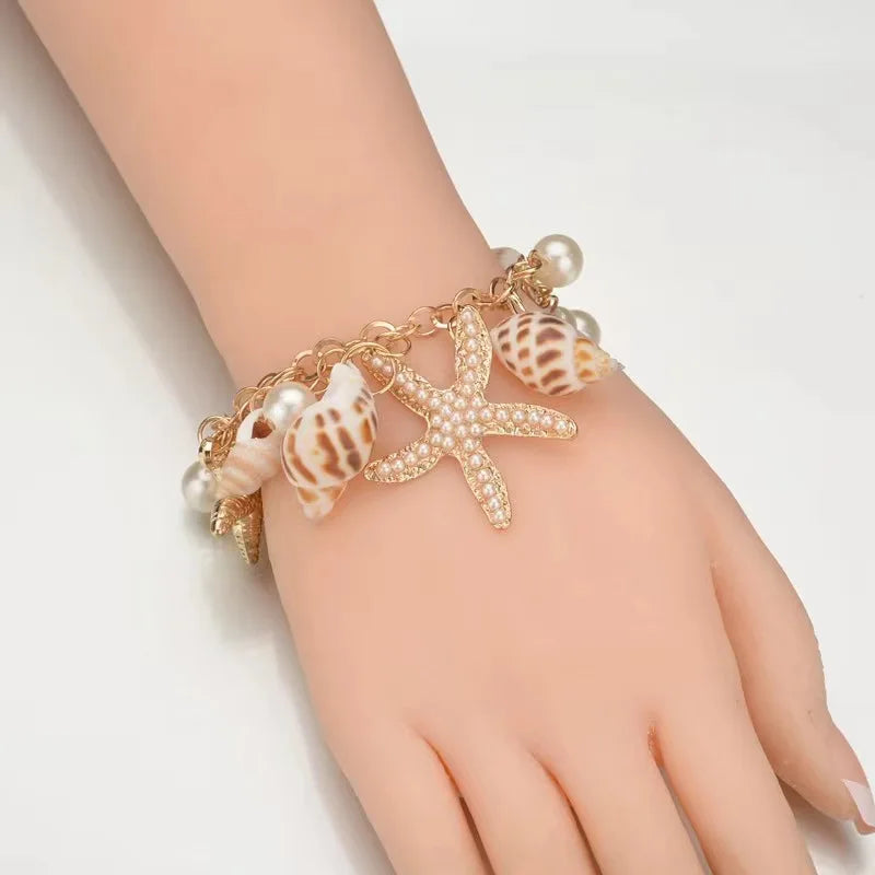 Seashell Pearl Bracelet