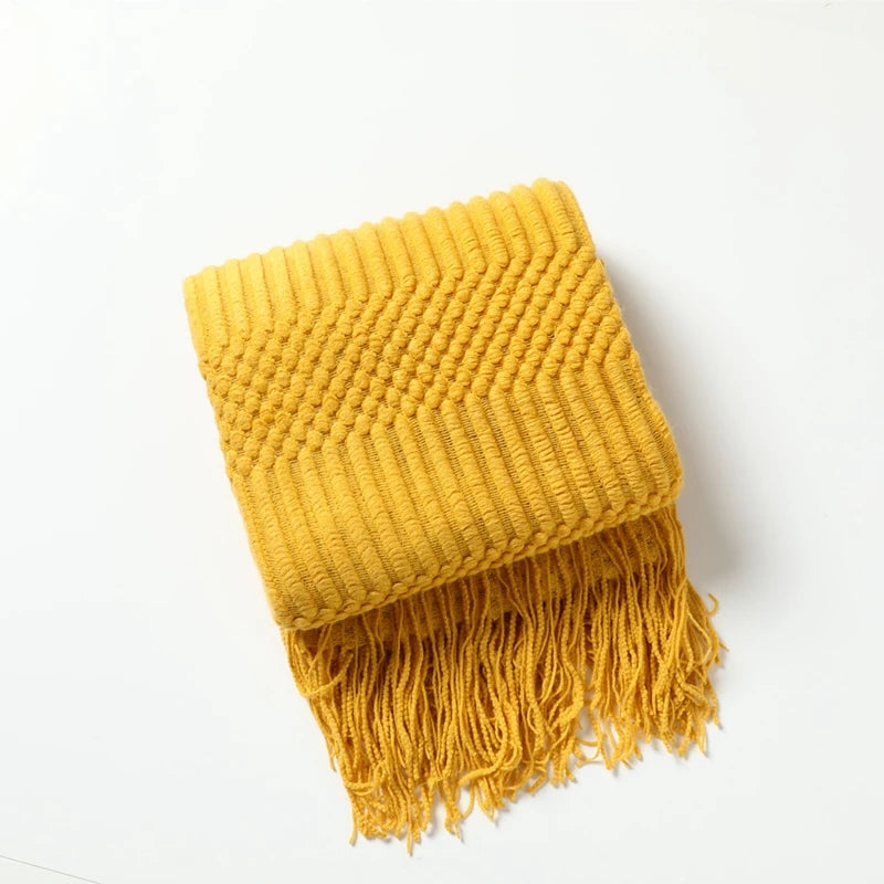 Knitted Blanket with a Cozy Farmhouse Touch
