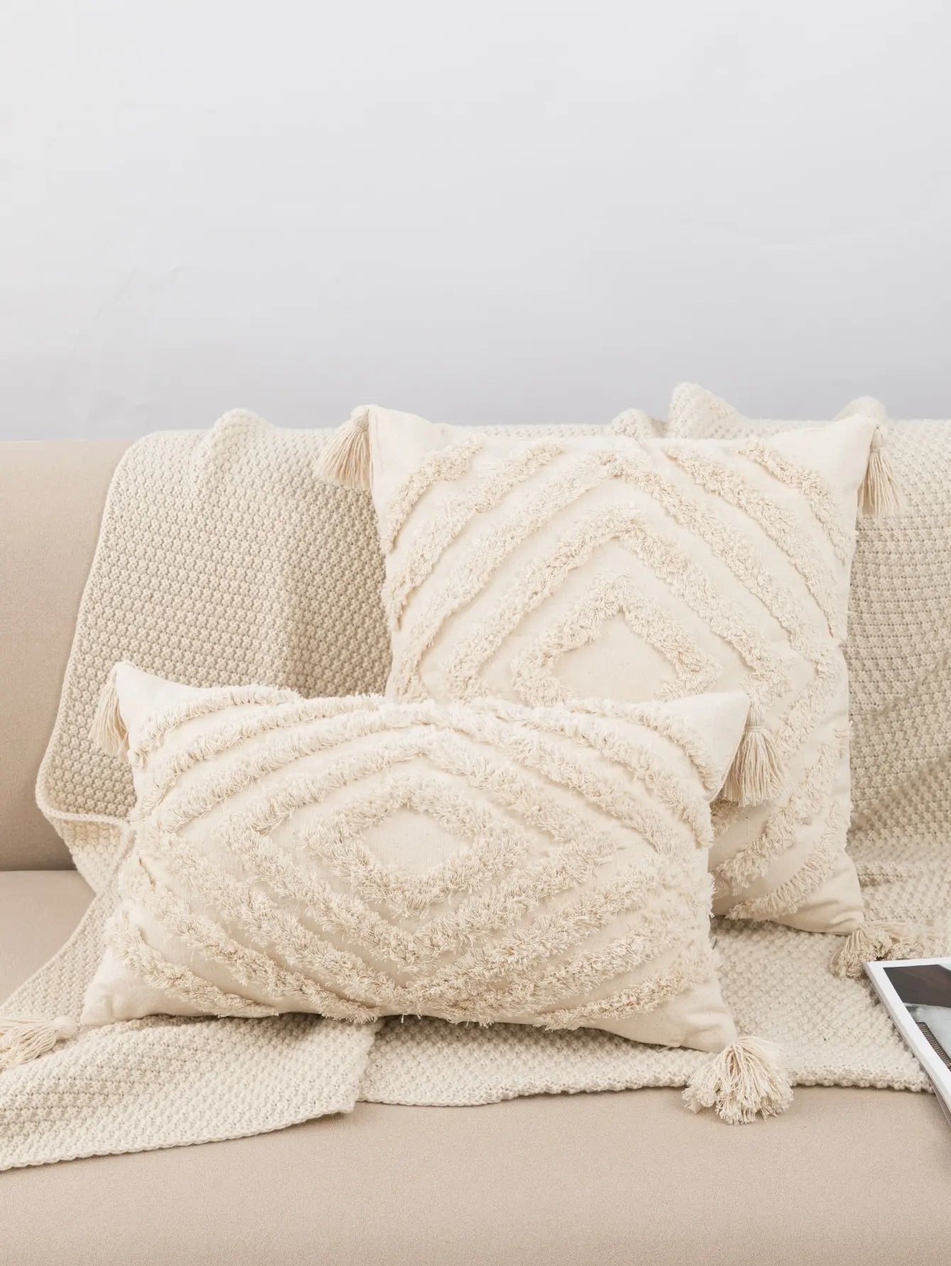 Cozy Fringe Lumbar Cushion Cover