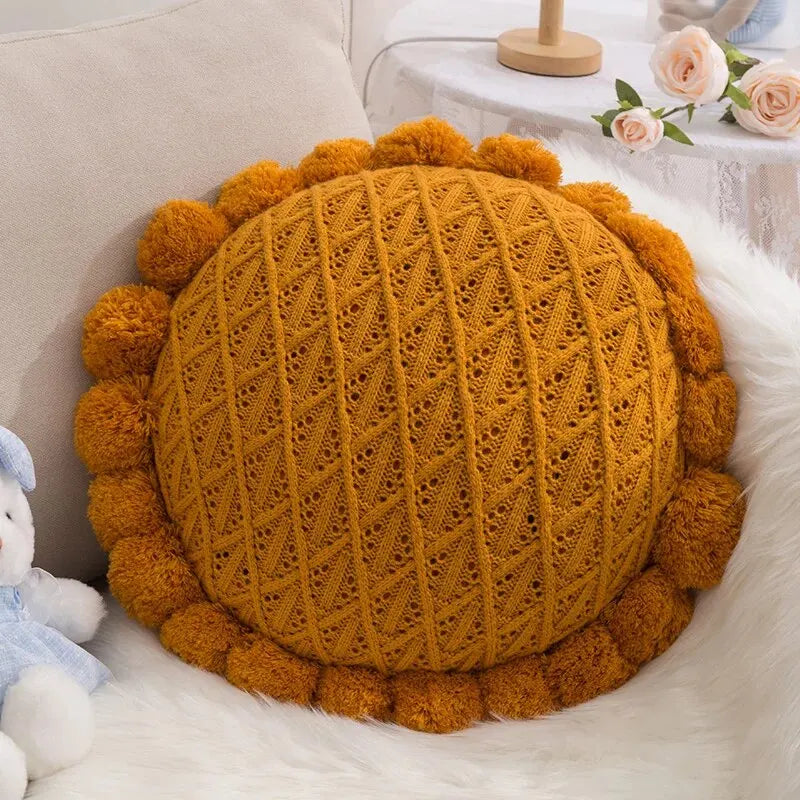 Golden Hour Circle Throw Pillow
