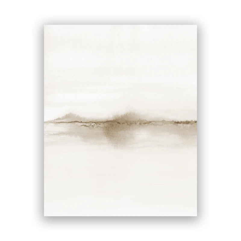 Abstract Neutral Watercolor Landscape Canvas Art