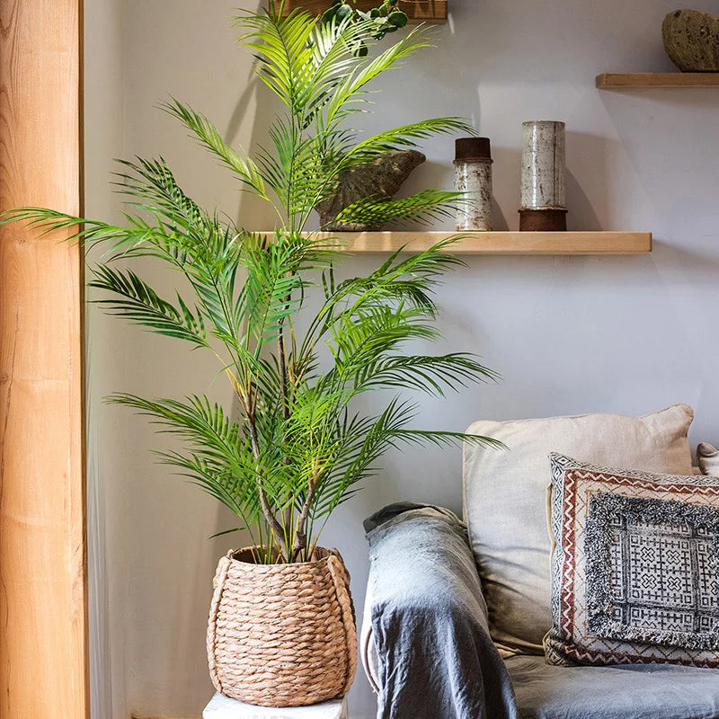 Lush Monstera Palm Tree Faux Green Leaves