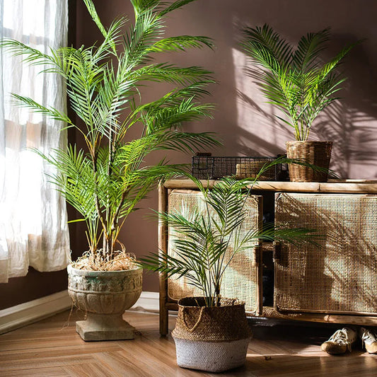 Lush Monstera Palm Tree Faux Green Leaves